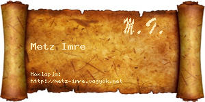 Metz Imre névjegykártya